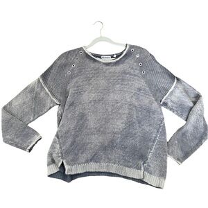 525 Burntout Keyhole Knit Sweater Size L